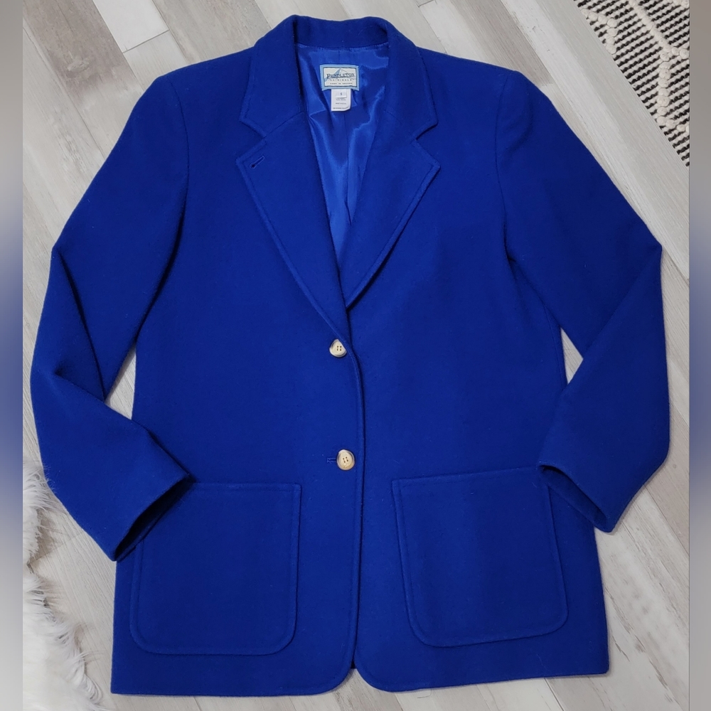 Pendleton Royal Blue Wool Blazer Jacket